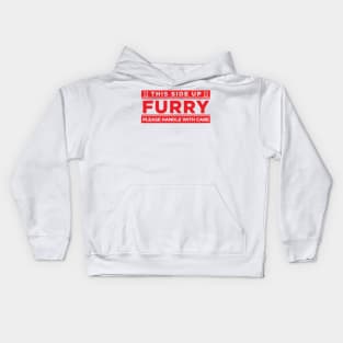 Red - Furry, Please Handle with Care Kids Hoodie